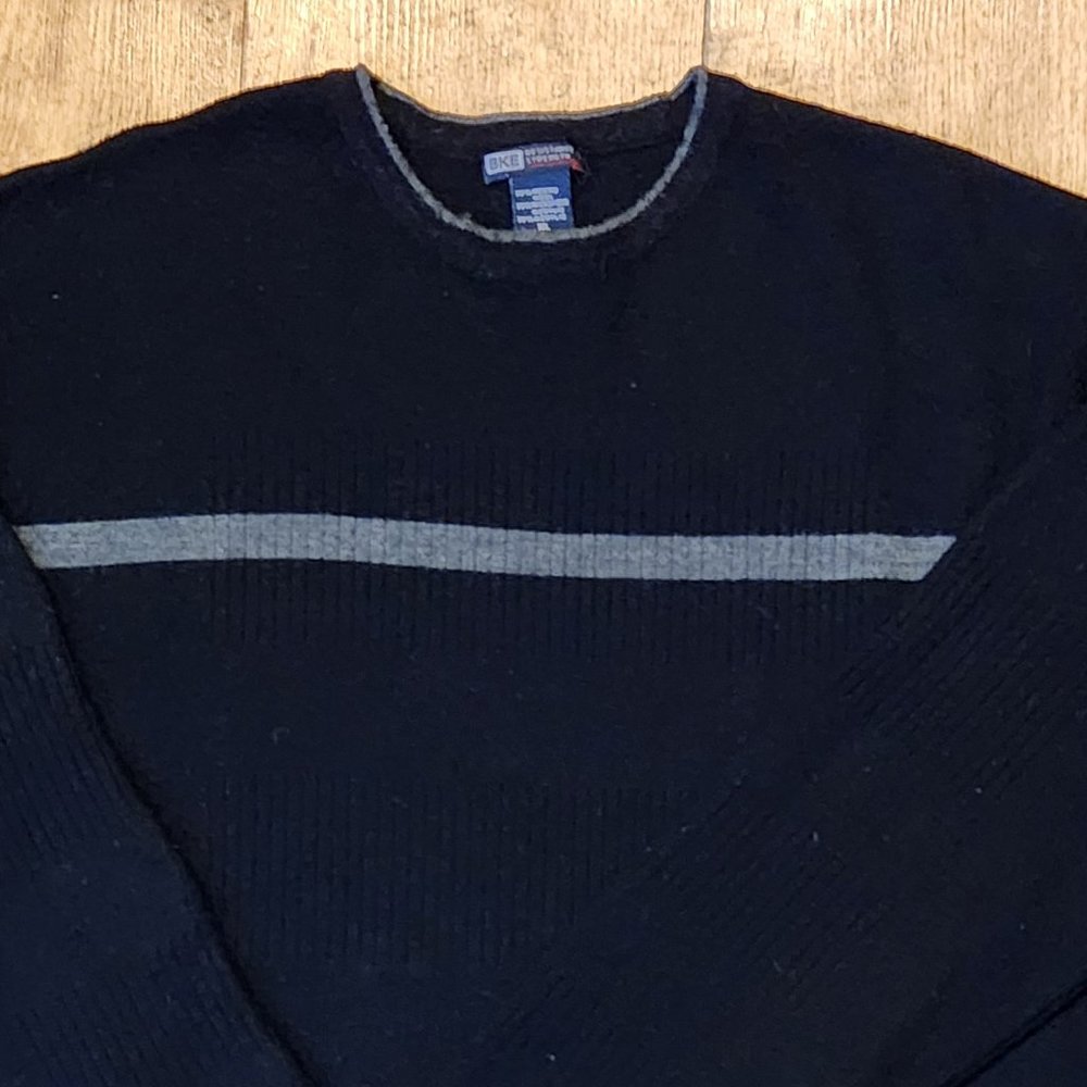 BKE - Men's Black Wool Crewneck Sweater - XL - Picture 2 of 3